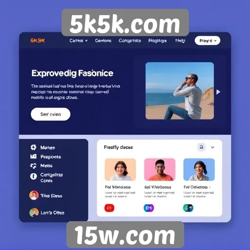 Análise da interface do usuário no 5k5k.com